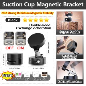 Foldable Magnetic Vacuum Suction Cup Phone Stand Car Dashboard Mount Strong Vacuum Mount for Car Home Gym Desk