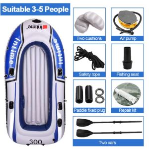 【Buy 1 Get 7】6-Person Inflatable Boat Heavy-Duty Rubber Kayak Thickened Fishing Boat Outdoor Rowing Inflatable Boat for River Lake Camping & Water Sports Complete Set with Accessories