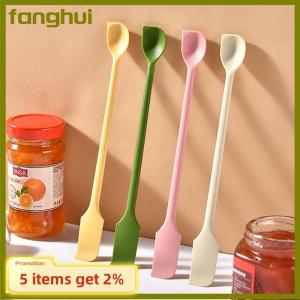 fanghui 1Pcs Silicone Spatula Heat Resistant Long Handle Dual-Ended Scraper With Spoon Jam Spatulas Kitchen Gadget Kitchen Accessories