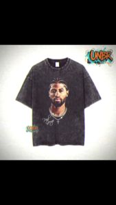 . COD UNBR Vintage trend Kobe printed T-shirt American-style washed heavyweight crew neck for men .c