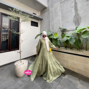Anindya Fashion Presents Fashion Muslim Rachel Dress Model Canda Super Mayung Dengan Desain Polos Wudhu dan Busui Friendly Bahan Rayon Twill Premium Good Quality Halus Adem Look Elegant Casual Simple Kekinian By Elsafa Gamis Susun Terbaru 2023