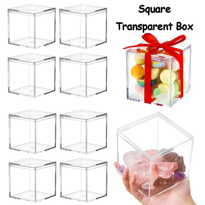 Transparent Acrylic Boxes Multi-purpose Plastic Square Box Candy ...