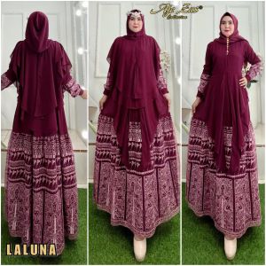 Gamis Pesta Bahan Cerutty Mix Brukat Kode - LALUNA