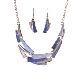 FIRST SONG Zinc Alloy Geometric Jewelry Set Layered Enamel Colored Vintage Earring Necklace Set Trendy Dainty Fashion Jewelry Set For Women