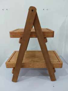 Chopping Board and/or Charcuterie Boards Multiple-Layer Wooden Board Serving Plate Wood Plate / Wood Tray Tray for Food Platter Charcuterie Board Charcuterie Board Wooden Serving Tray | 2-Layer Food Display Stand | Multi-Tier Grazing Board | Wooden