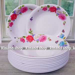 6 PCS PIRING MELAMIN MAKAN BESAR BULAT CEKUNG 9 INCH MOTIF TERLARIS FREE BUBBLE WRAP