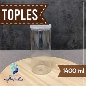 ( ISI 10 pcs ) Toples Silinder Plastik 1400 ml - Toples Kue Kering - Toples Lebaran FREE BUBBLE WRAP