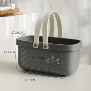 KYLIN Elegant Waterproof Bathroom Storage Basket with Strap Design Large Capacity Mildew Resistant 32x18cm