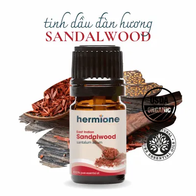Tinh Dầu Đàn Hương Sandalwood Hermione Natural Life 100% Thiên Nhiên Nguyên Chất Cao Cấp Nhập Khẩu Thơm Dịu Nhẹ Xông Thơm Phòng Giúp Giảm Stress Hỗ Trợ Hệ Tiêu Hóa Nâng Cao Sự Tập Trung Giảm Sẹo Dưỡng Da