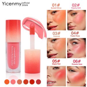 Yicentmy บลัชออนเหลวที่มีความอิ่มตัวต่ำบลัชออนแบบเหลวกันน้ำยาวนานคอนทัวร์ธรรมชาติบลัชออนเครื่องสำอางแบบนู้ด