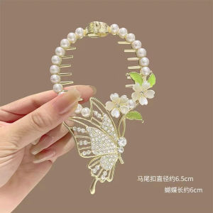 พู่หางม้าหัวเข็มขัดคลิปผมสาวลูกชิ้นหัวจานคลิปผมผีเสื้อผ้าโพกศีรษะด้านหลังคลิปหัวเครื่องประดับผมระดับไฮเอนด์