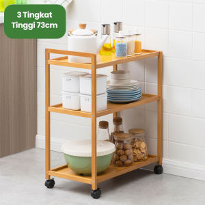 COD Dejavu Rak Dapur Tingkat Susun Rak Kayu Serbaguna Rak Bumbu Dapur Rak Panci Susun Rak Kamar Mandi Balkon HRK505