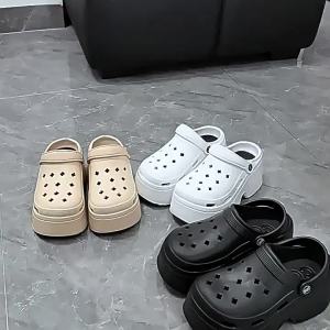 [Free Shipping] 2025 Summer Cute Closed-Toe Non-Slip EVA High-Heel Clogs New Platform Height-Increasing Thick-Soled Beach Sandals