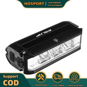 【HOSPORT】 Bicycle Flashlight Aluminium Alloy Bike Front Lights High Brightness Type-C USB Rechargeable Riding Lighting Warning