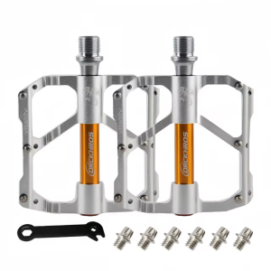 DRCK HROS Bicycle Bearing Pedal 9/16 Inch Aluminum Alloy Bearing Ultra Light Road Bike Pedal Anti slip 3 Bearing Foot Pedals