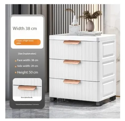 Elegant 3-Tier Multi-Compartment Storage Organizer Cabinet for Living Room