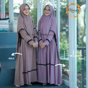 Baju Syari Terbaru Gamis Set Hijab Long Khimar Halwah Fashion Muslimah By Kanza Fashion | GOODSAJI HIJABSTUFF