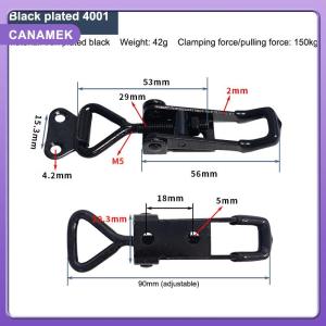 【CANAMEK】 Adjustable Toolbox Case Metal Toggle Latch Catch Clasp Quick Release Clamp Anti-Slip Push Pull Toggle Clamp Tools