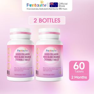 Ready stock 🇲 🇾 [Amelias Choice]Pentavite Collagen For Tight Soft & Youthful Skin Plus Pomegranate & Raspberry Chewable Blood Orange Lime (30-120 Tablets for Adults) I Collagen For Firm Plump & Youthful Skin Chewabletablets IIII