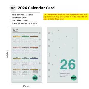 SHUNAICHI Calendar 2026 A6 A7 A8 M5 Yearly Monthly Calendar Planner Inner Pages Loose Leaf Core Replacement Refills Paper DIY Handbook