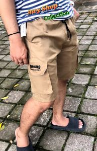 CELANA PENDEK CARGO PRIA PINGGANG  RIB KARET  DISTRO TERBARU DAN TERMURAH