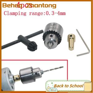 Behoo 1 Set Mini Drill Chuck Micro 0.3-4mm Taper Mounted Drill Chuck and Wrench