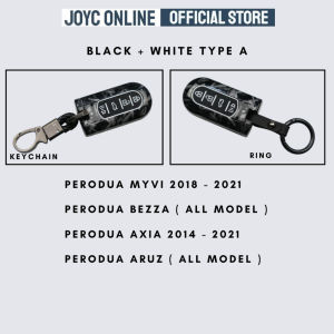 PERODUA AXIA ARUZ BEZZA MYVI ALZA ATIVA forged carbon Keyless Remote Car Key Control Cover Case 4 Button