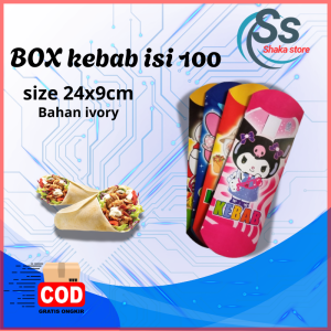 Bungkus Kebab ivory Isi 100pcs Kertas Pembungkus Kebab Ivory 20x8cm Bungkus Kebab ivory Kemasan Kebab ivory Bungkus Kebab Mini Ivory 20x8 Kertas Kebab Bungkus Kebab wadah kebab bok kebab dus kebab