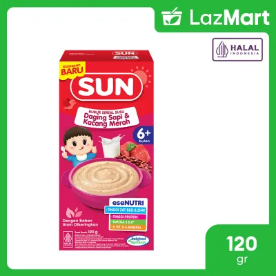 SUN Bubur Sereal Susu Daging Sapi & Kacang Merah Box 120gr