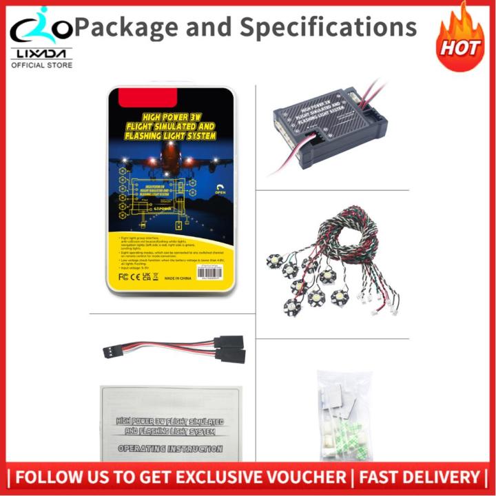 8 LED Lighting System Kit, RC Simulation Flashing Light, Rc