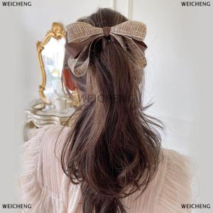 [COD] WEICHENG 2022 New Ribbon Bow Banana Clip Cute Hair Pins Barrette Women Hair Accessories Fashion Solid Color Elegant Hair Claw