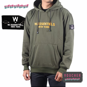 W.Essentiels Hoodie Jaket Sweater Streetwear Army Green Cotton Combed 30s HYPE HYPEBEAST CLOTHING DISTRO OUTFIT URBAN BRAND MEN / WOMEN PRIA / PEREMPUAN COWO / CEWE - TERMURAH TERBARU  - SKATE SKATEBOARD - MODEREN - FASHION