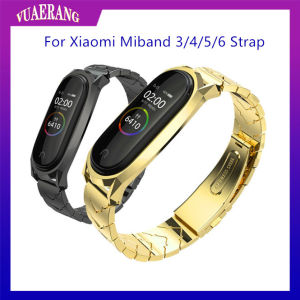 VUAERANG V-shape Metal Strap for Xiaomi Mi Band 7/6/5/4/3 Metal Bracelet Strap for Mi Band 6/5/4/3 Screwless Stainless Steel Wristbands Replacement Wrist Bracelet for Miband 7 Accessories
