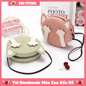 [Sẵn Hàng & Video HD] Túi Handmade Tự Đan Set Nguyên Liệu Handmade Làm Túi Mèo Con Xấu Hổ Siêu Dễ Thương - EB46