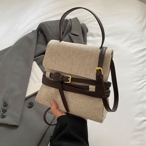 XINSU38 Korean Style Lady Flap Handbag Vintage Large Capacity Strap Shoulder Bag Portable Cloth Retro Bucket Bag Ladies/Girls