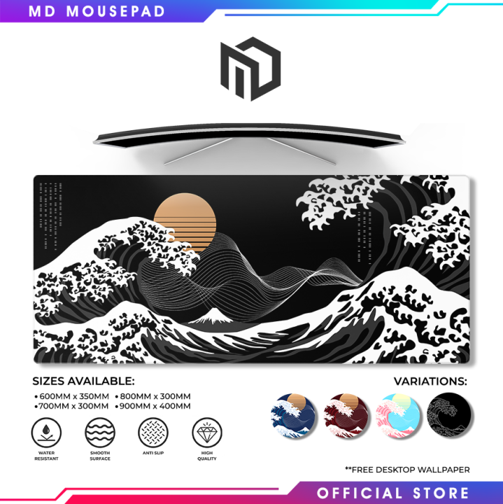 MD Mousepad Kanagawa Wave Extended Mousepad Large Gaming Mousepad