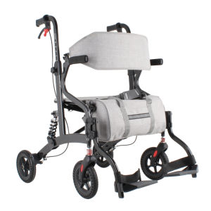 Height adjustable multifunctional walking aid for elderly people handcart for sitting on a scooter