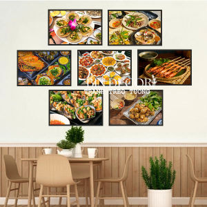 (ẢNH THẬT) Khung ảnh trang trí decor quán ăn nhà hàng tổng hợp nhiều món ăn việt nam