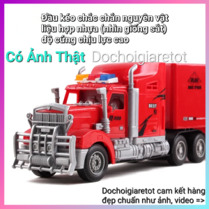 Đồ chơi xe container đầu kéo siêu dài 60cm hộp kính cao cấp quà tặng bé trai (ảnh thật)