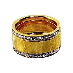 Nhẫn xếp lớp thoải mái với mô phỏng kim cương thời trang Nhẫn cưới da thân thiện với trang sức ngón tay cho nam nữ