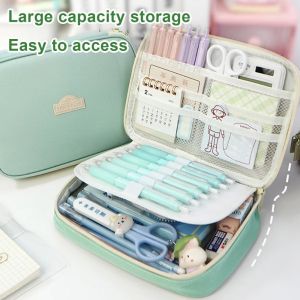 FUTUI Multi-function Pencil Cases Large Capacity Wear-resistant Stationery Storage Box Ins High Quality Zipper Pencil Bag Stationery Organizer