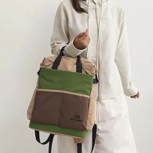 Color-blocked sporty student-style versatile commuter casual backpack for outdoor camping with a trendy vibe