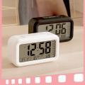 Silent Digital Alarm Clock with Time Temperature Display Night Light(White). 