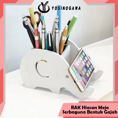 Tempat Pen Ballpoint Handphone Remote Warna Putih DIY Bentuk Gajah - Yosinogawa Store