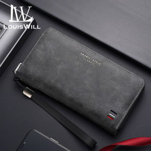 LouisWill Mens Long Wallet Soft PU Long Wallet Multi-Functional Wallet Large Capacity Purse Multi-Card Position ID Credit Cards Holders Coin Pouch PU Leather Coin Bag Business Wallets