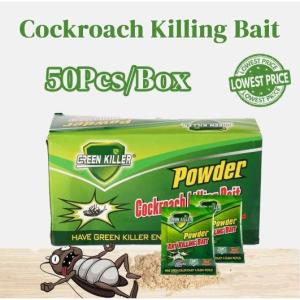 50PCS Cockroach Bait Powder (5g) Green Killer Cockroach Killing Bait ECO Cockroach Trap Serbuk Umpan Lipas Ubat Lipas