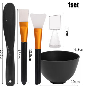 Dorisna 5ชิ้นชุดชามผสมหน้ากากปิดหน้าดูแลผิวหน้าชุดกล่องเครื่องมือแปรงมาส์กซิลิโคนเครื่องบำรุงหน้าช้อนตวงไม้พายอุปกรณ์ความงาม