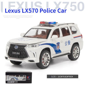 【WJ】1: 24 Lexus 570 police car ,Pull Back sound and light six door alloy car model kids toy car boys car toy gift