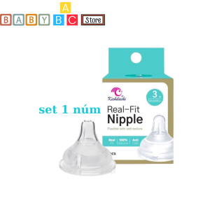 Núm Vú Kichilachi Real Fit Cổ Rộng Cho Bình Sữa Bình Sữa Cổ Rộng Thông Dụng BPA Free 0-12 Tháng
