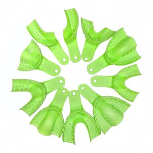 Dental Full-Sizes Plastic Impression Trays Autoclavable Color Green For Dental Lab Supplies